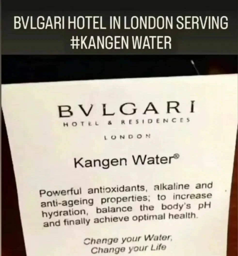 Материал Bvlgari Hotel London с упоминанием Kangen Water